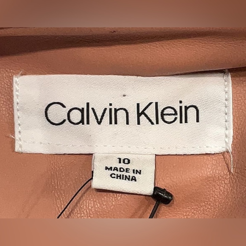 Calvin Klein Light Pink Faux Leather Jacket NWT - Picture 3 of 3